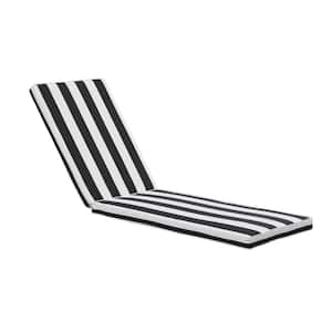 22.05 x 2.76 2-Pieces Replacement Outdoor Chaise Lounge Cushion in Black White