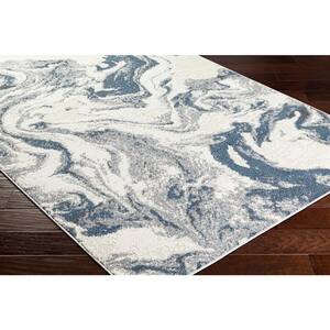 Valet Blue/Gray Abstract 5 ft. x 7 ft. Indoor Area Rug