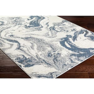 Valet Blue/Gray Abstract 5 ft. x 7 ft. Indoor Area Rug