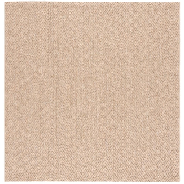 SAFAVIEH Sisal All-Weather Natural 7 ft. x 7 ft. Chevron Striped Indoor/Outdoor Square Area Rug