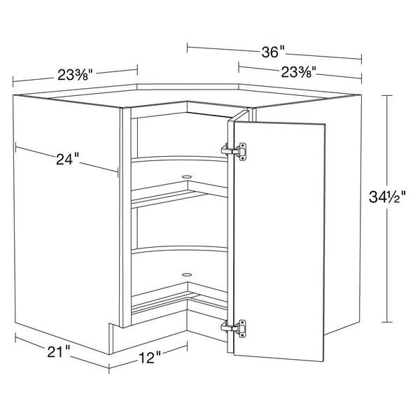 Hargrove Cinnamon Stain Plywood Shaker Assembled Base Kitchen Cabinet Soft  Close 36 in W x 24 in D x 34.5 in H