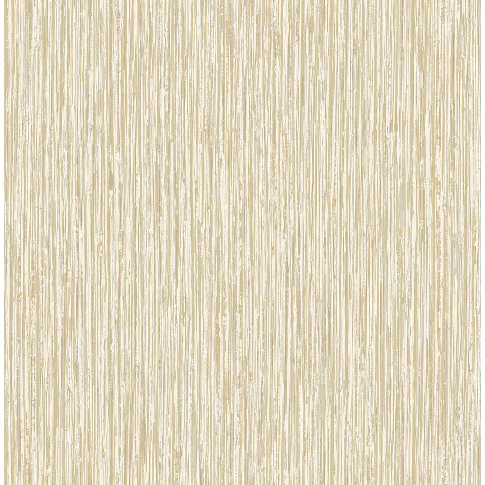 Champagne Faux Grasscloth Non-Woven Wallpaper, 20.5-in x 33-ft