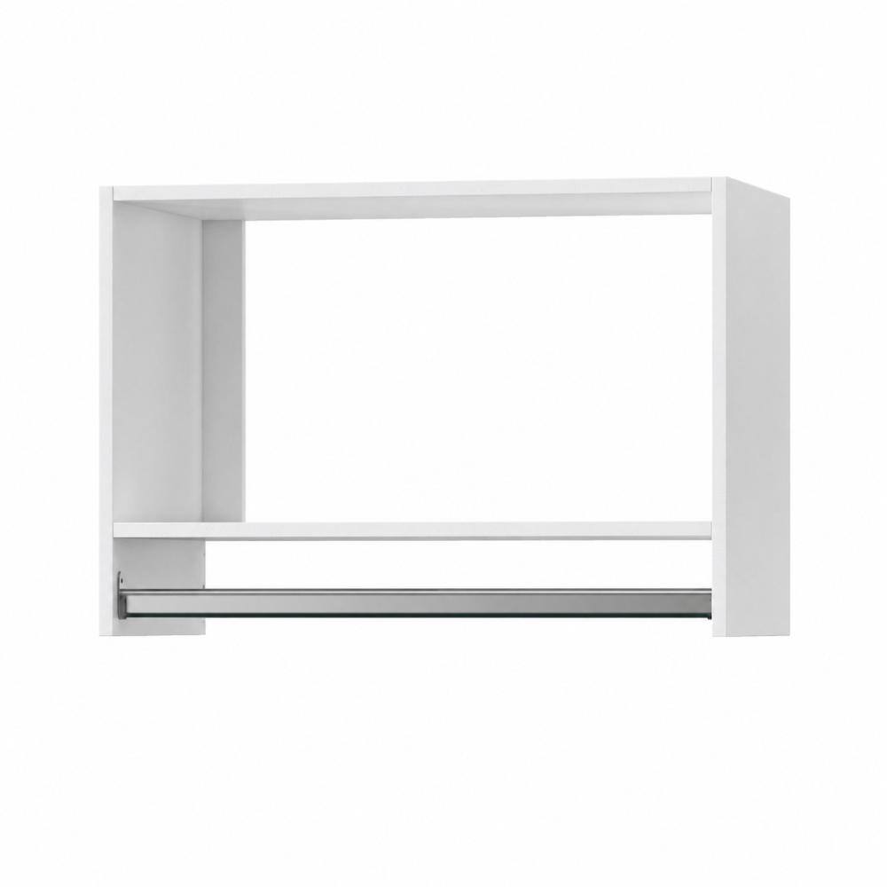 19.5 in W White Modular Closet System Wall Mounted Organizer with Shelf and Hanging Rod