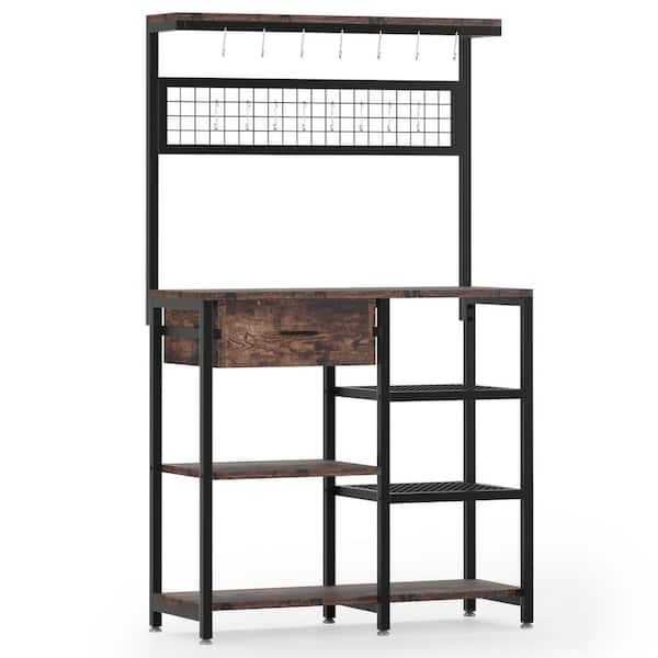 Bakary Rustic Brown Bakers Rack with 6Tier Shelf Nepal Ubuy