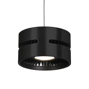Oxford 5 in. 1 Light 19-Watt Black Integrated LED Pendant Light