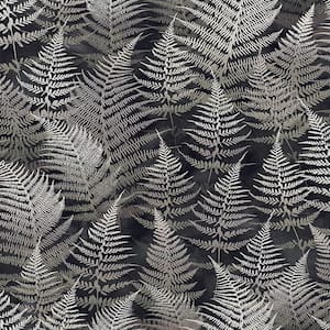 Clarissa Hulse Woodland Fern Charcoal Black Removable Wallpaper Sample