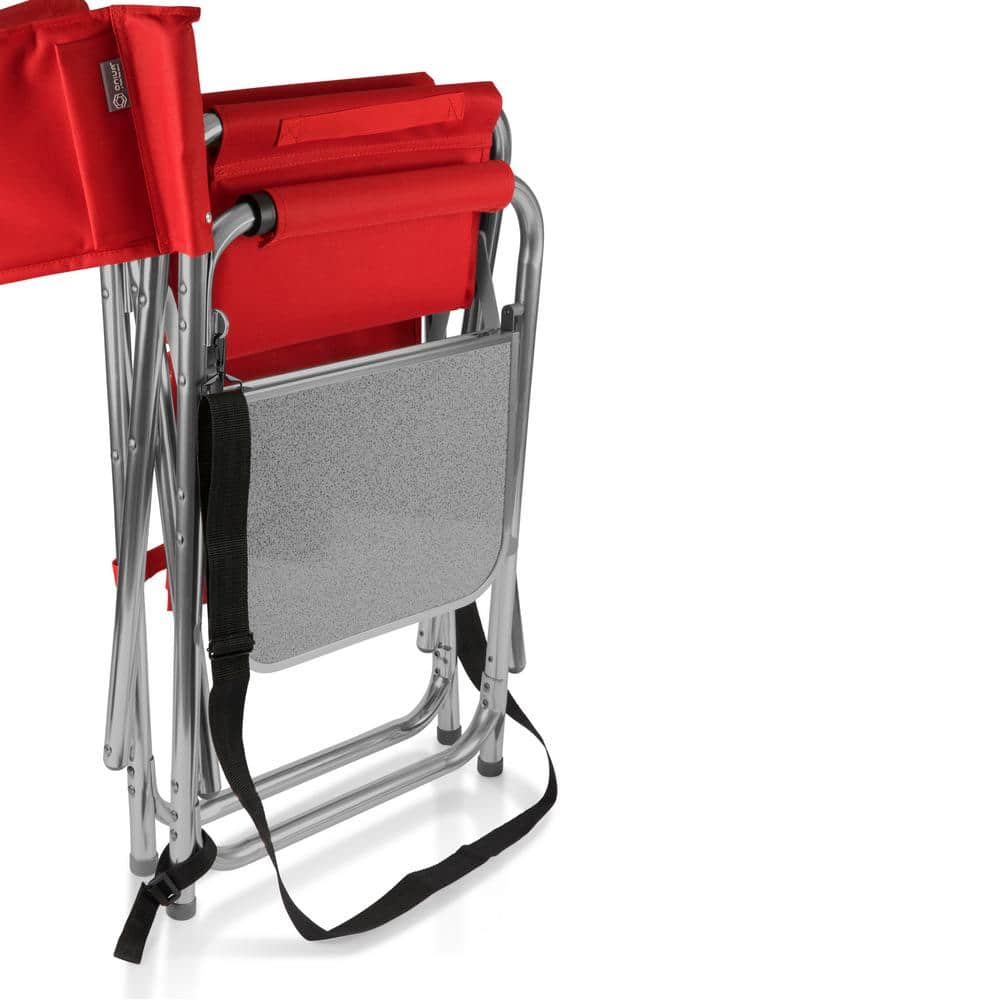 Red Aluminum Portable Camping Chair with Side Table