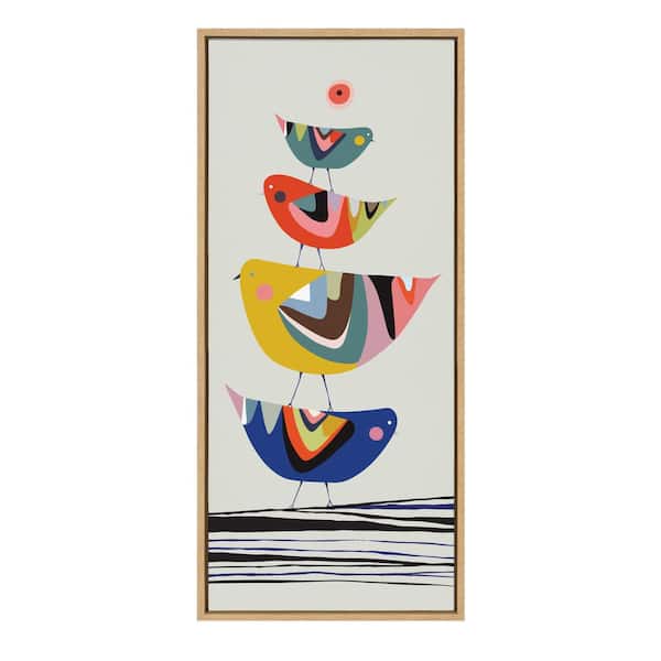 Kate and Laurel The Family Tree by Rachel Lee Framed Animal Canvas Wall Art Print 18.00 in. x 40.00 in.