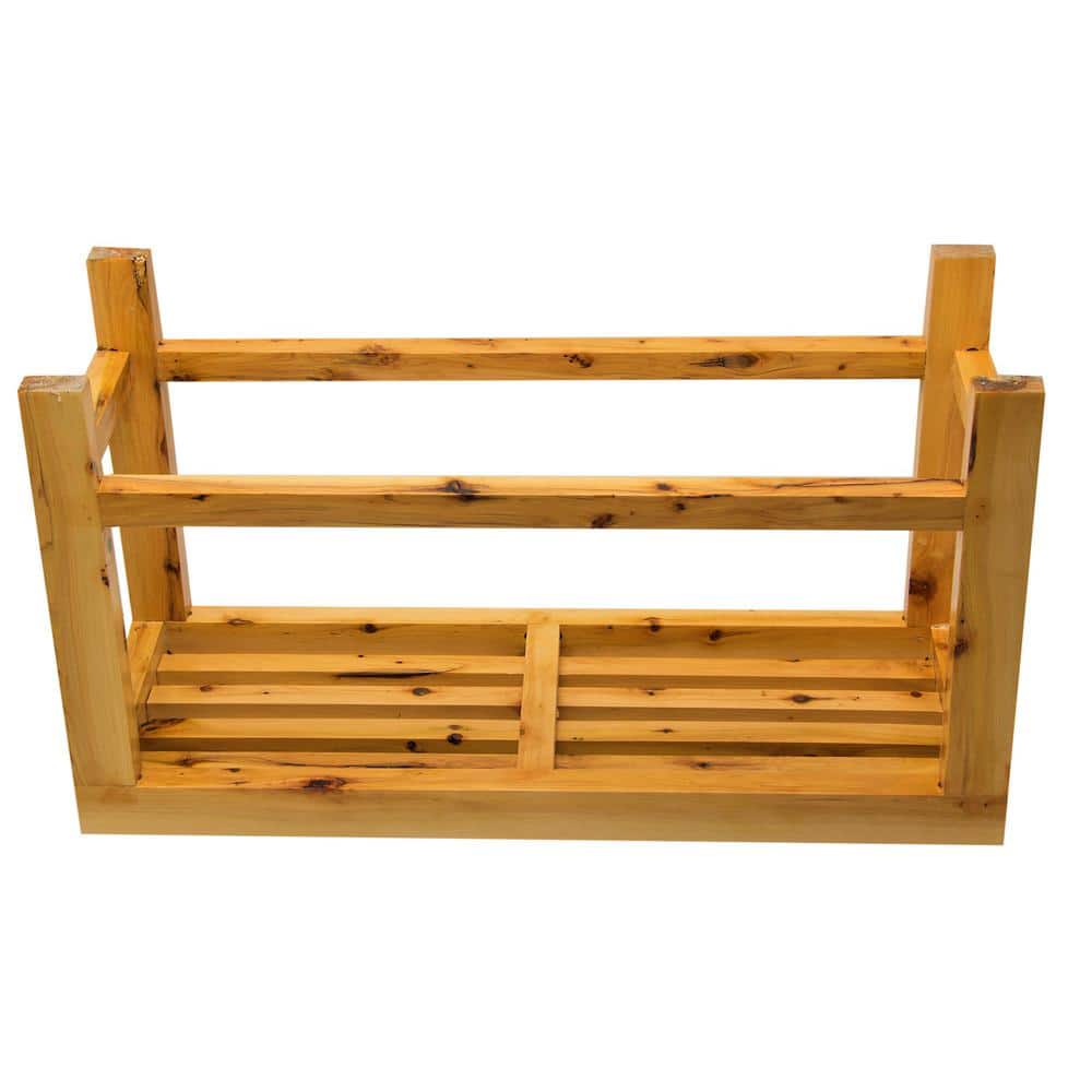 Natural Cedar Wood 26" Slated Single Person Bench