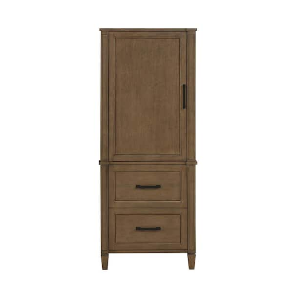 Caville 24 in. W x 16 in. D x 60 in. H Almond Latte Freestanding Linen Cabinet