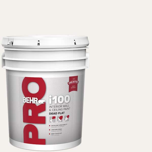 BEHR PRO 5 gal. #W-B-600 Luster White Dead Flat Interior Paint