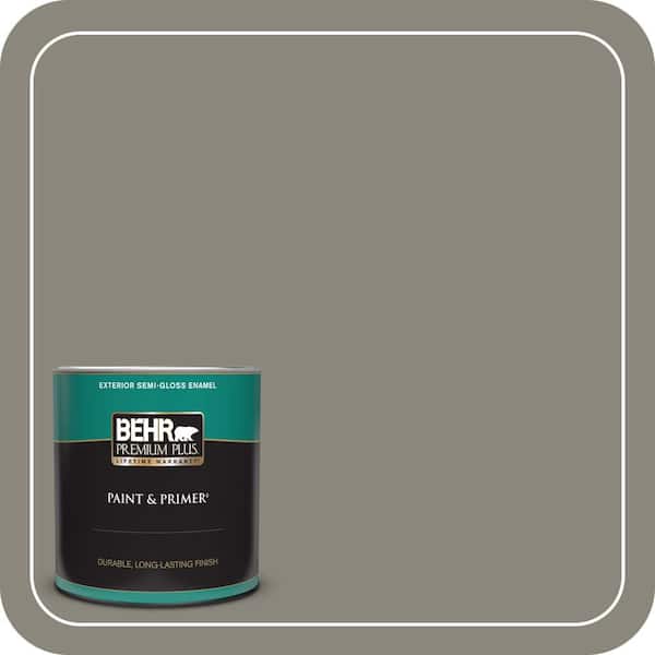 BEHR PREMIUM PLUS 1 qt. #T12-11 Compass Semi-Gloss Enamel Exterior Paint & Primer
