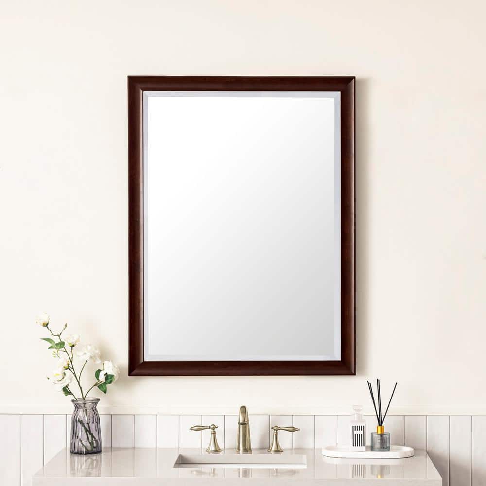Glenbrook 30.0 in. W x 40.0 in. H Rectangular Framed Wall Bathroom Vanity Mirror in Burnished Mahogany price history on PriceWatchPro