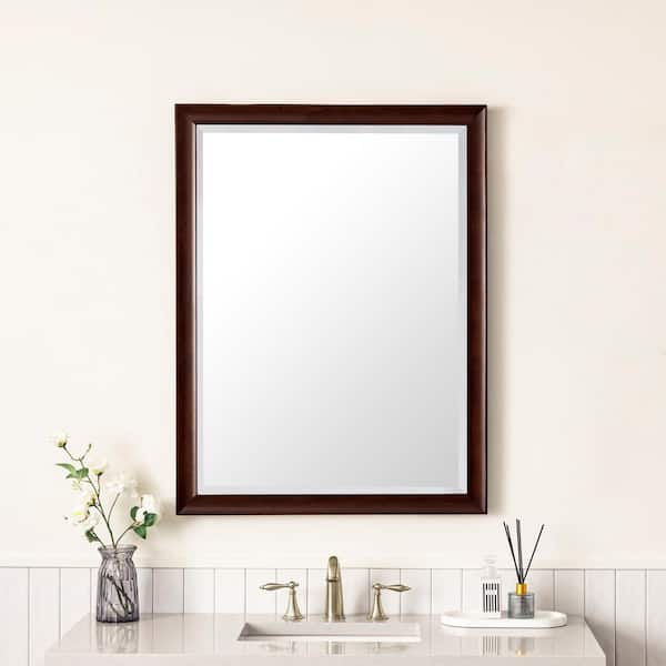 Glenbrook 30.0 in. W x 40.0 in. H Rectangular Framed Wall Bathroom Vanity Mirror in Burnished Mahogany