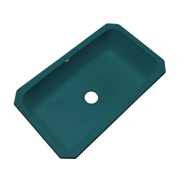 Thermocast Manhattan Undermount Acrylic 33 in. Single Bowl Kitchen Sink in Teal