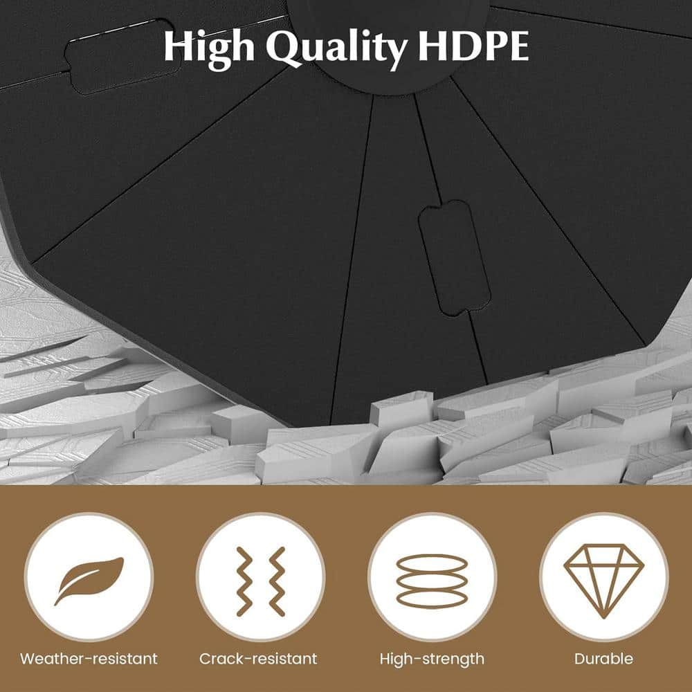 Heavy Duty Black Metal and HDPE Fillable Umbrella Base