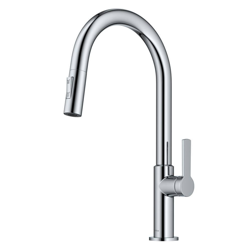 KRAUS Oletto Single-Handle Pull Down Sprayer Kitchen Faucet in Chrome ...