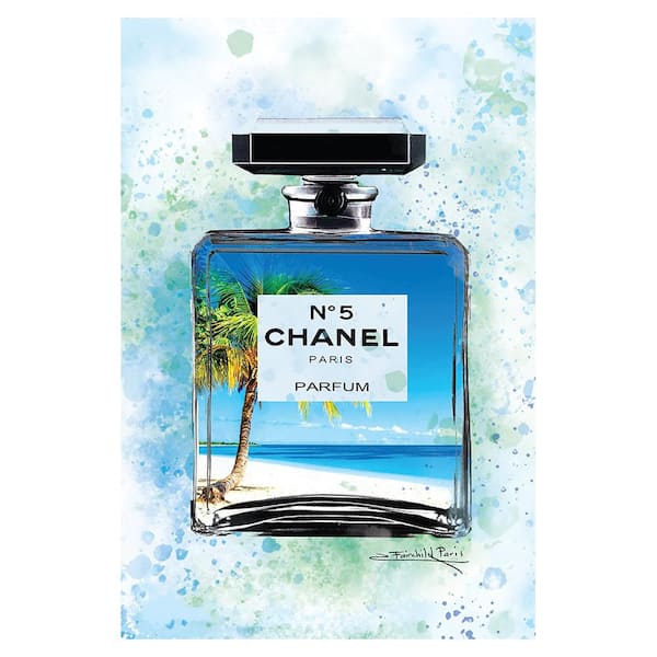 VENICE BEACH Collections Fashion Glam Perfume Bottle Beach Scene by Fairchild Paris 1-Piece Unframed Abstract Poster Art Print 20 in. x 16 in.