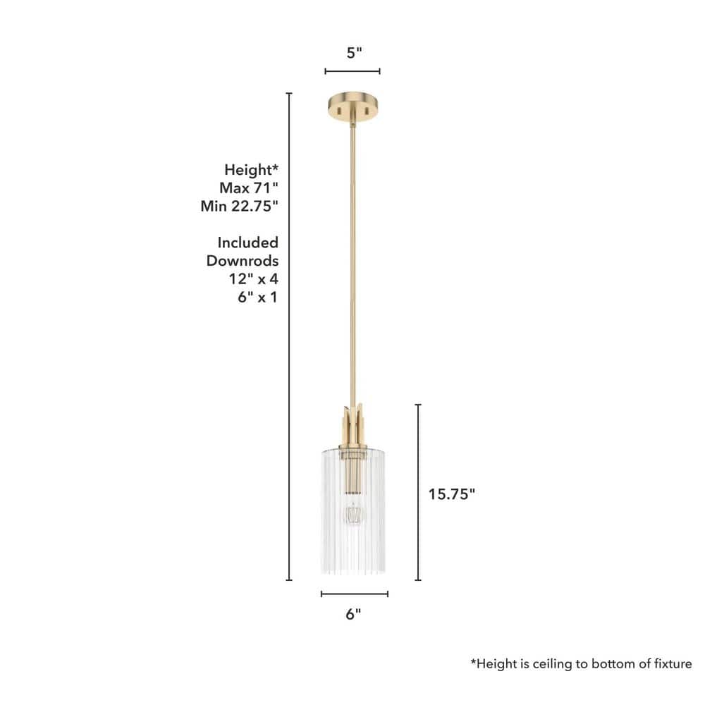 Alturas Gold Modern Mini Pendant Light - 6"x15.75"