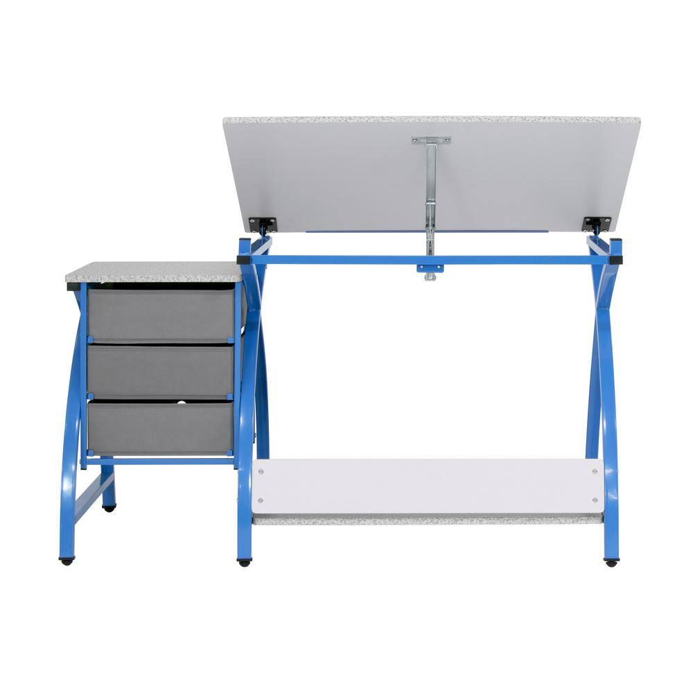 Comet Plus Blue/Gray Craft Table with Stool and Storage - 40.25" x 26"