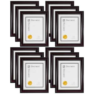 kieragrace KG Lucy Document Frame - 8.5" by 11", Dark Brown with Gold Beading, 12-Pack