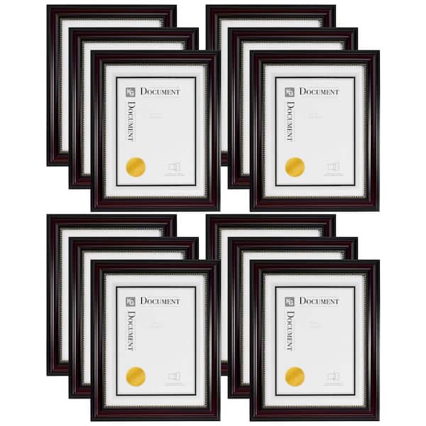 Unbranded kieragrace KG Lucy Document Frame - 8.5" by 11", Dark Brown with Gold Beading, 12-Pack