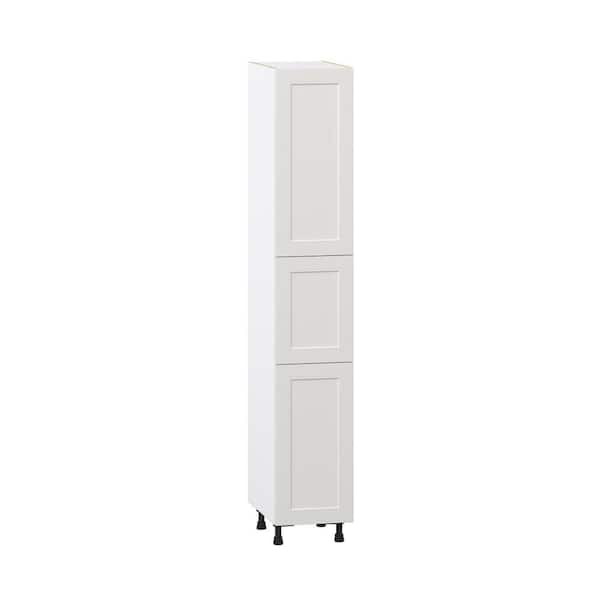 J COLLECTION Galveston 15 in. W x 24 in. D x 89.5 in. H Assembled Shaker Pantry Kitchen Cabinet in Light Grey