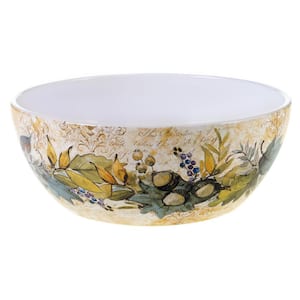 Harvest Gatherings 104 oz. Multicolored Earthenware Deep Bowl