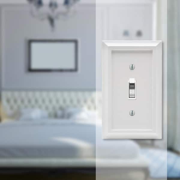 Deerfield 1 Gang Toggle Composite Wall Plate - White