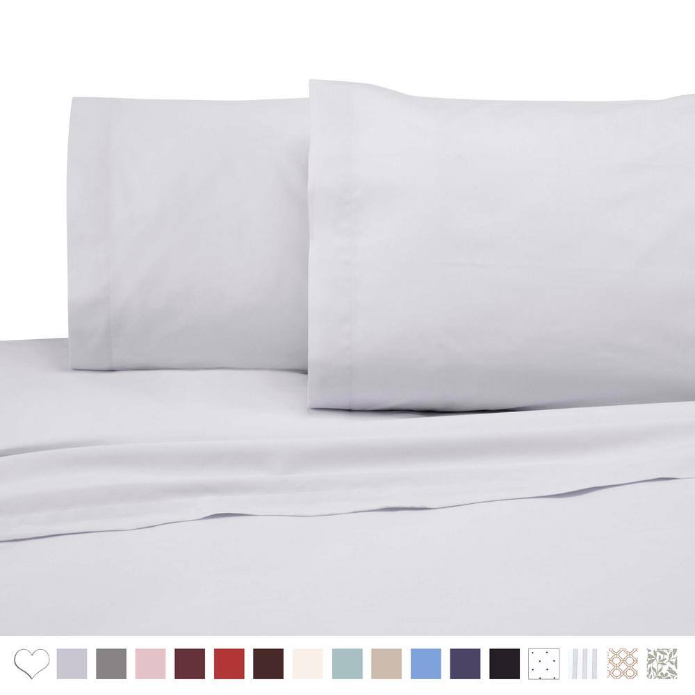 White Queen Cotton Blend Percale Sheet Set