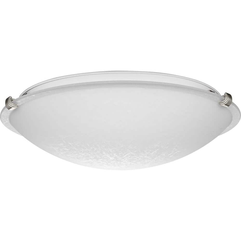 Linen Dome Brushed Nickel LED Flush Mount Light
