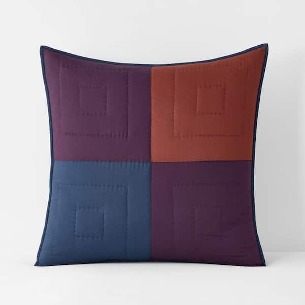The Company Store Geometric Blocks Blue Multi Cotton Euro Sham