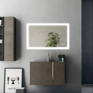 40 in. W x 24 in. H Rectangular Frameless Vertical/Horizontal Wall Mounted LED Light Bathroom Vanity Mirror
