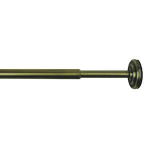 15 in. to 24 in. Adjustable Steel Single Tension Rod in Antique Brass