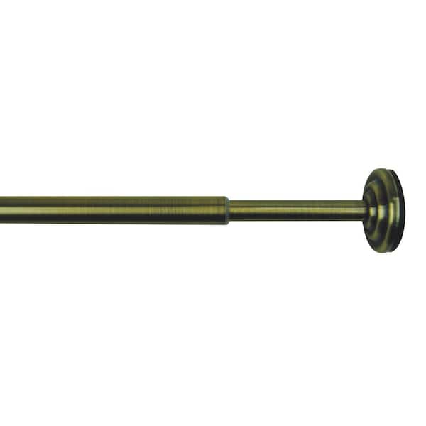Versailles Home Fashions 15 in. to 24 in. Adjustable Steel Single Tension Rod in Antique Brass
