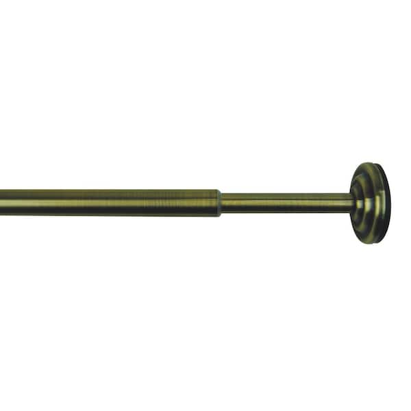 Versailles Home Fashions 36 in. to 54 in. Adjustable Steel Single Tension Rod in Antique Brass