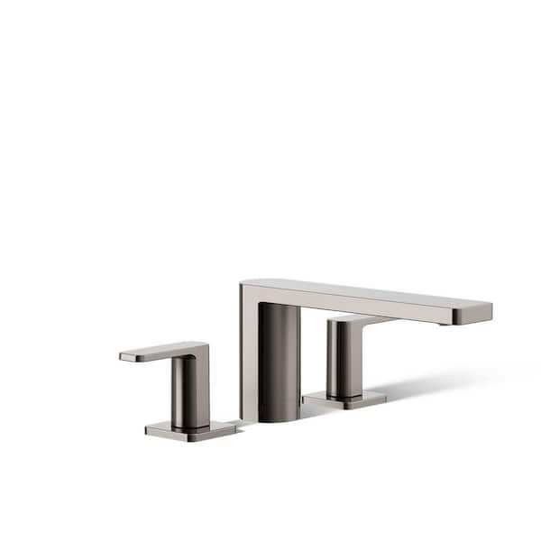 KOHLER Parallel Deck-Mount Double Handle Bath Faucet in Vibrant Titanium