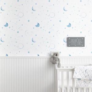 Night Sky White Peel and Stick Removable Wallpaper Panel (covers approx. 26 sq. ft.)