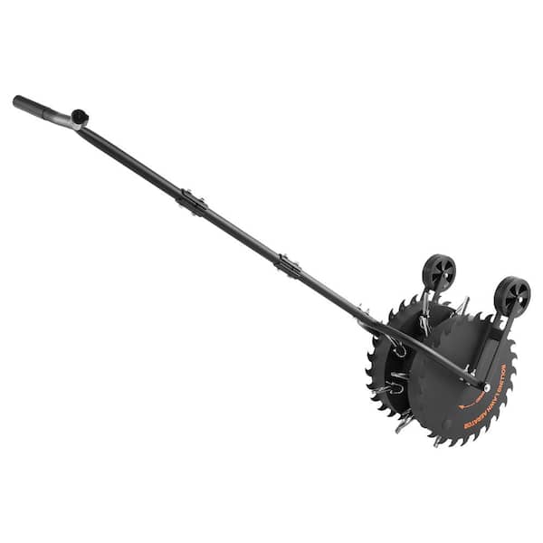 Rolling Lawn Core Aerator with 16.6" Drum, 58" Handle, Heavy Duty Soil Plug Aeration Roller for Lawn & Garden