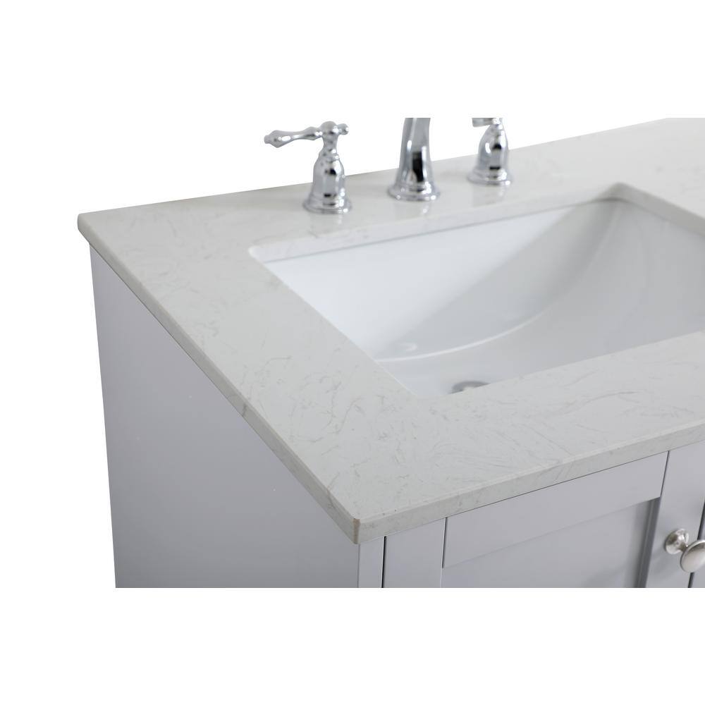 Sommerville 60" Gray Double Quartz Top Bathroom Vanity