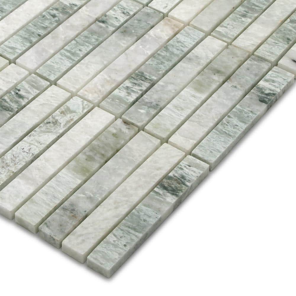 12x12 Green Polished Marble Mosaic Tile for Indoor and Outdoor