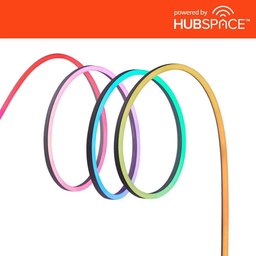Hampton Bay Smart 16 ft. Full RGB + Tunable White 120V Plugin or 12V Neon Flex LED Outdoor Rope