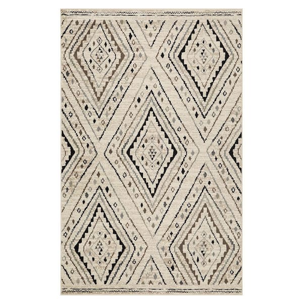 Ozark Slate 5 ft. x 8 ft. Modern Geometric Diamonds Polypropylene Area Rug