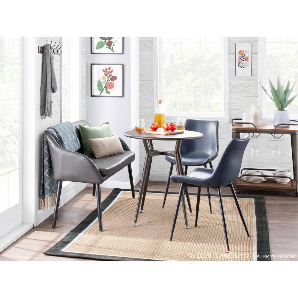 27.75'' Antique Black Round Industrial Metal Dinette Table