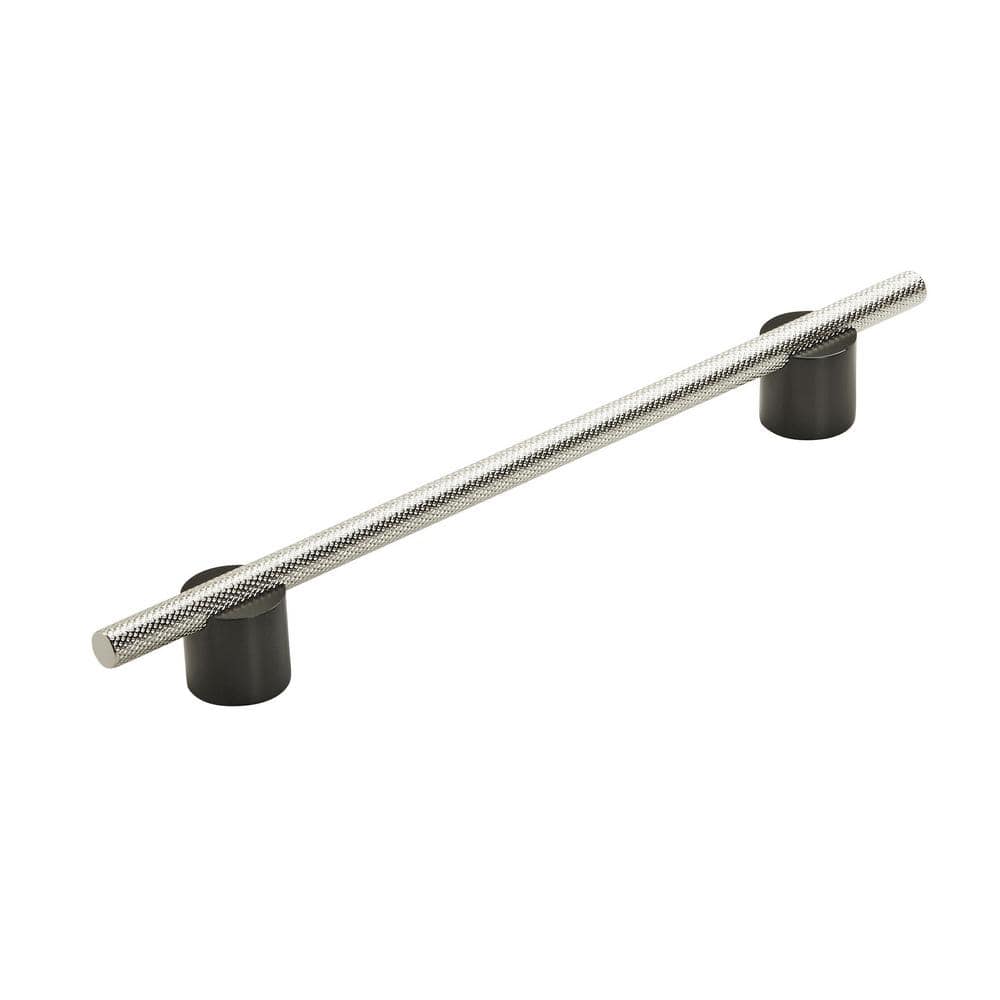 Transcendent 7-9/16 in. (192mm) Modern Matte Black/Polished Nickel Bar Cabi