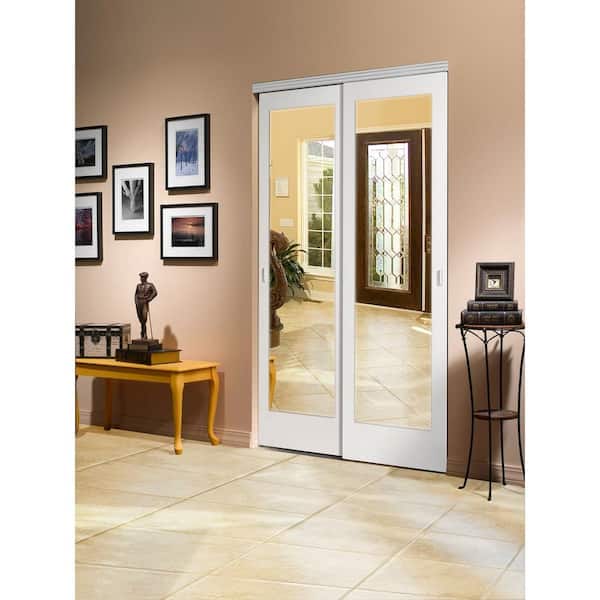 Impact Plus 48 in. x 96 in. Mir-Mel White Mirror Solid Core MDF