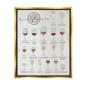 Wine Glasses Chart Infographic Kitchen Home Design by Daphne Polselli Floater Frame Food Wall Art Print 21 in. x 17 in.