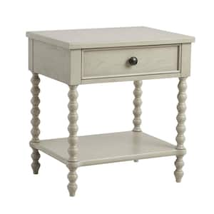 Beckett Antique Cream 1 Drawer Nightstand