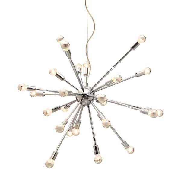 ZUO Physics 24 Light Chrome Pendant with Glass Shade