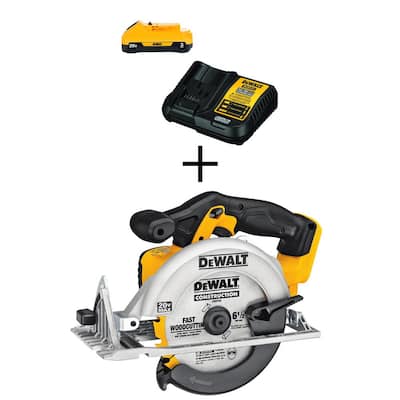 20-Volt MAX Cordless 6-1/2 in. Circular Saw with (1) 20-Volt Battery 3.0Ah & Charger